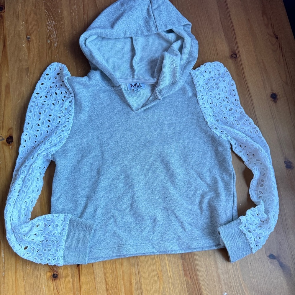 MIA hoodie with lace trim size 10